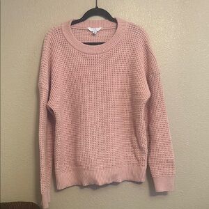 Pastel Pink Chunky Knit Crew Neck Sweater